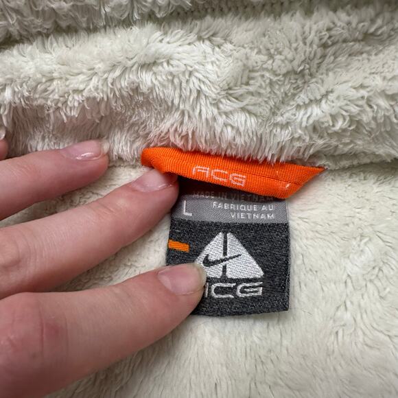 Nike ACG Light‎ Mint Green Women L Full Zip Mock Neck Sherpa Fleece Lined Jacket - Picture 4 of 10